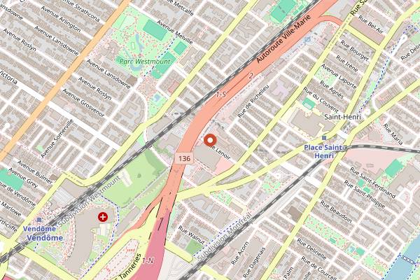 Map showing Gia Vin & Grill in Montreal