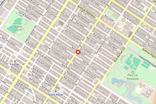 Map showing Le Rouge Gorge in Montreal