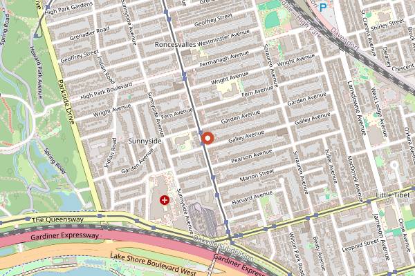 Map showing Benna's Bakery and Deli in Toronto