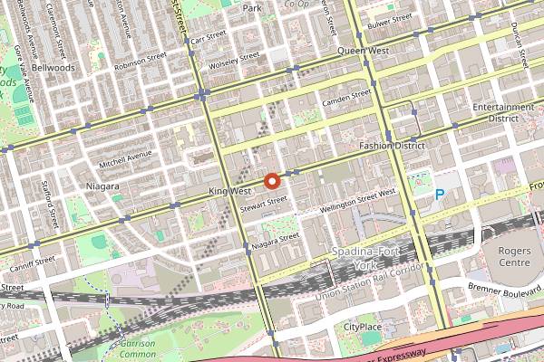 Map showing Forno Cultura King West in Toronto