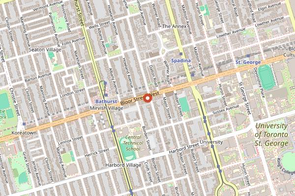 Map showing Future Bistro in Toronto