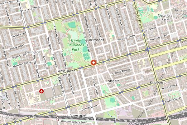 Map showing Nadege Patisserie Queen West in Toronto