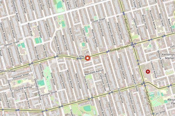 Map showing Bar Pompette in Toronto