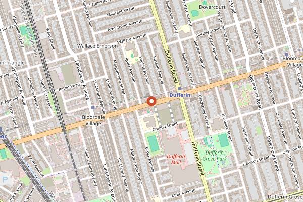 Map showing Burdock Brewery in Toronto