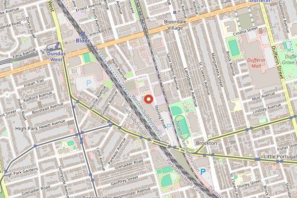 Map showing Henderson Brewing in Toronto