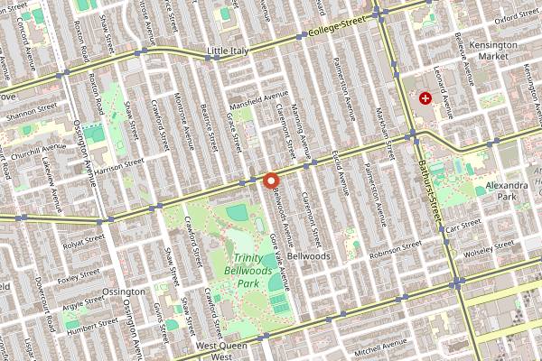 Map showing Lambo's Deli in Toronto