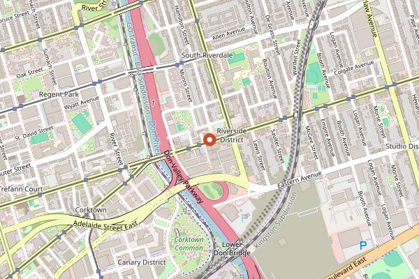 Map showing White Lily Diner in Toronto