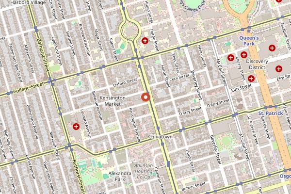 Map showing Rol San in Toronto