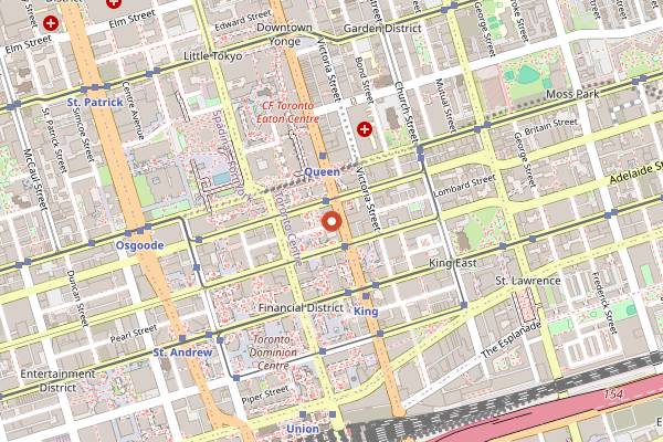 Map showing Dineen Coffee Company in Toronto