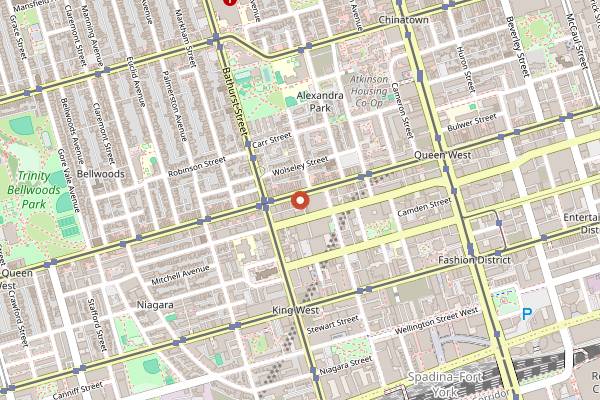 Map showing Early Bird Espresso and Brew Bar in Toronto
