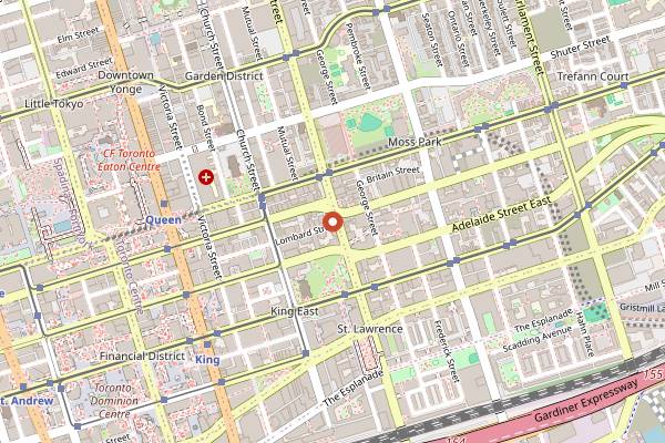 Map showing Fahrenheit Coffee in Toronto