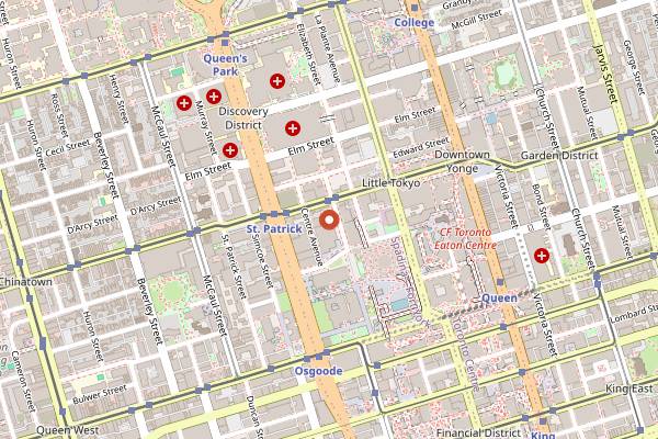 Map showing Lai Wah Heen in Toronto