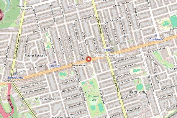 Map showing Pizzeria Libretto in Toronto