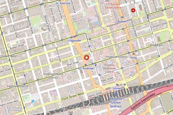 Map showing Pizzeria Libretto University in Toronto