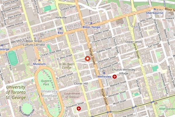 Map showing Avelo in Toronto