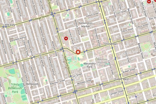 Map showing Buddha's Vegetarian Foods in Toronto