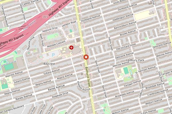 Map showing Dr Laffa in Toronto