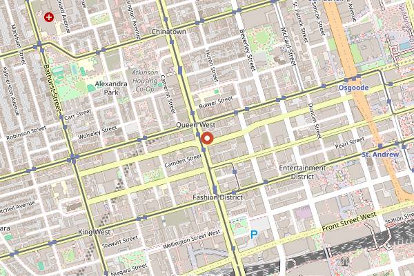 Map showing Fresh Queen and Spadina in Toronto