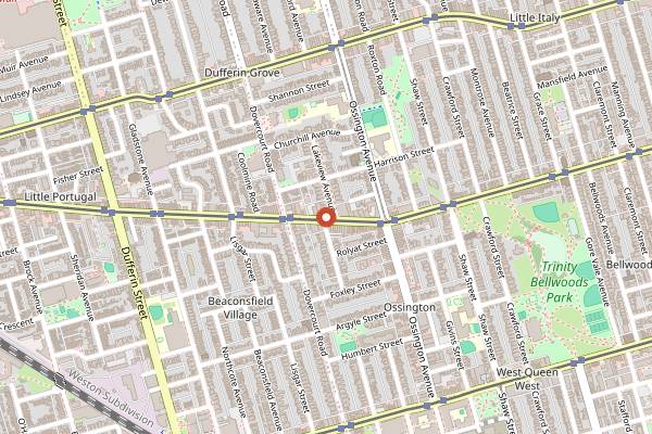 Map showing Gia in Toronto