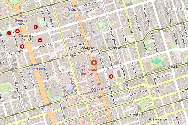 Map showing Paramount Fine Foods in Toronto