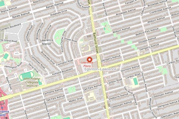 Map showing United Bakers Dairy Restaurant in Toronto