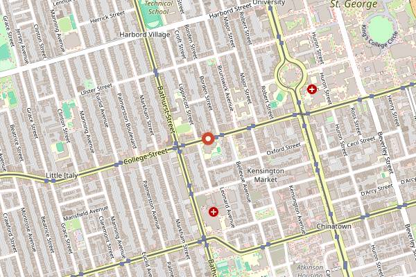 Map showing Taste of Little Italy in Toronto