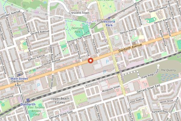 Map showing Taste of the Danforth in Toronto