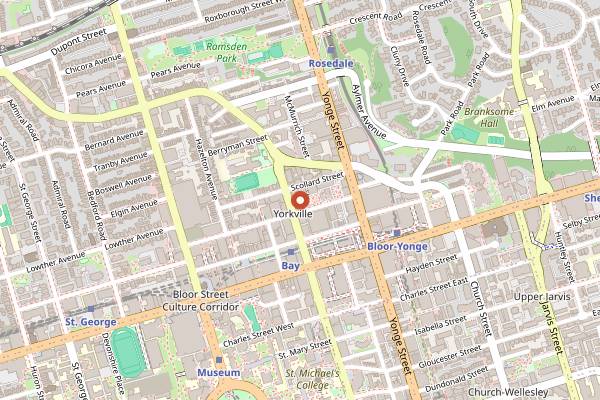 Map showing Cafe Boulud in Toronto