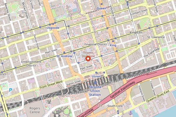 Map showing Canoe in Toronto