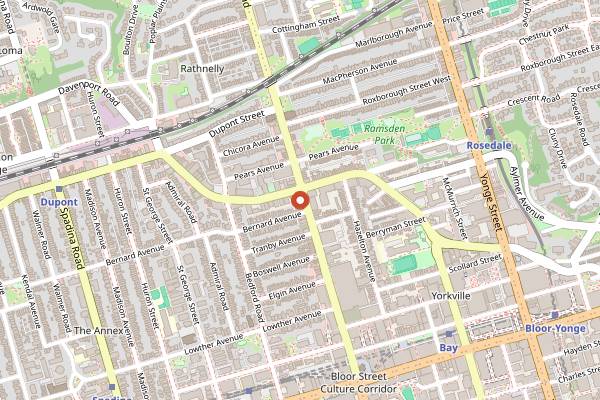 Map showing Osteria Giulia in Toronto