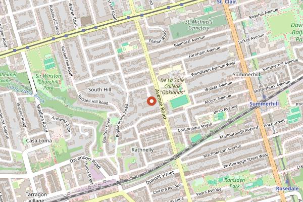 Map showing Scaramouche in Toronto