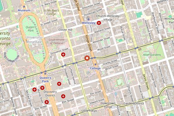 Map showing Fran's Restaurant in Toronto