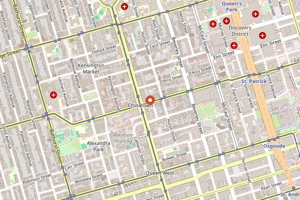 Map showing House of Gourmet in Toronto