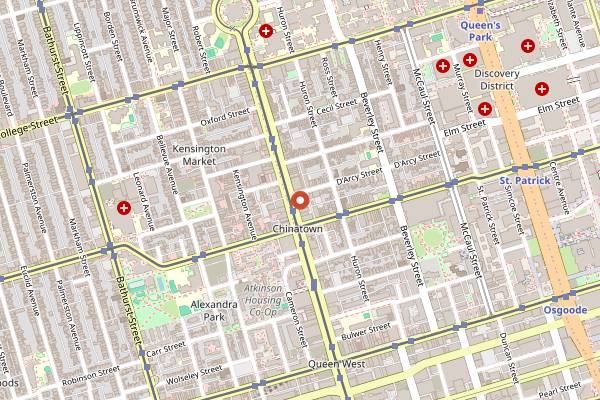 Map showing Swatow Restaurant in Toronto