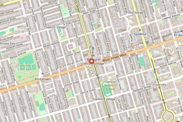 Map showing Coda in Toronto