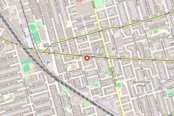 Map showing Lula Lounge in Toronto