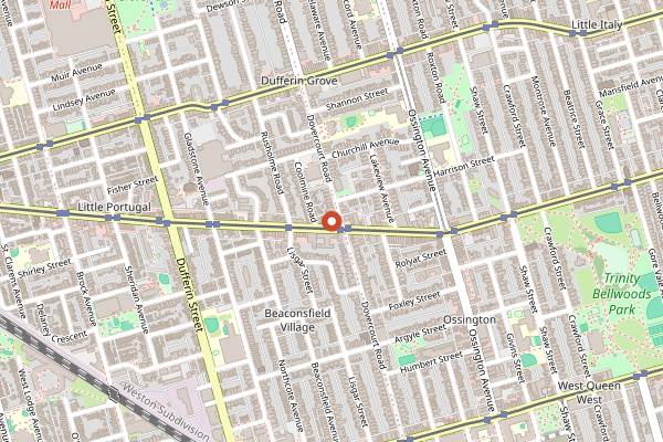 Map showing Mahjong Bar in Toronto