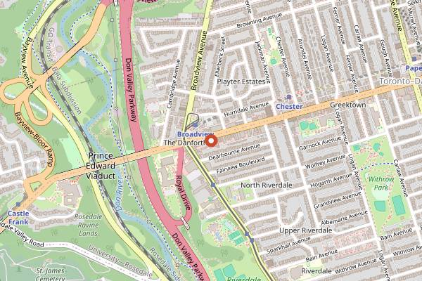 Map showing Allen's in Toronto