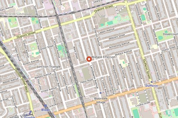 Map showing Donna's in Toronto
