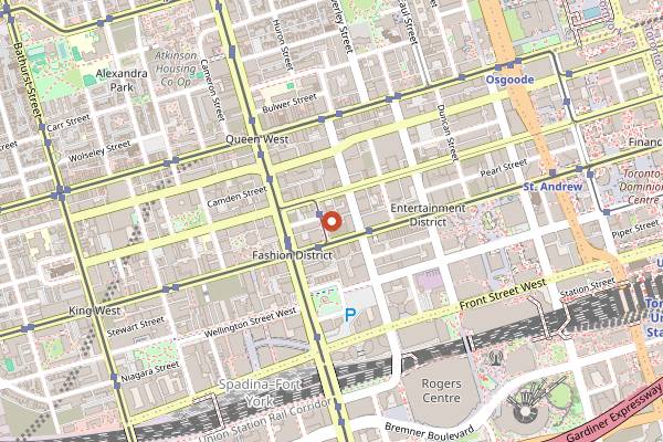Map showing Khao San Road in Toronto