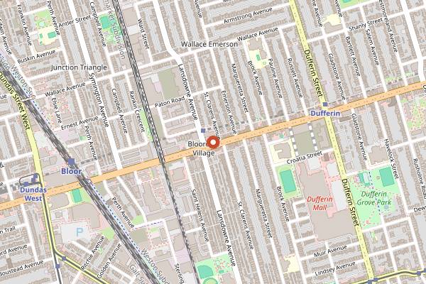Map showing Caribbean Queen of Patties in Toronto