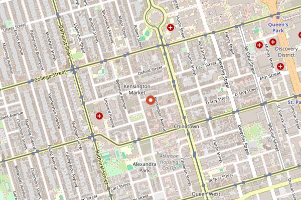 Map showing Patty King Bakery in Toronto