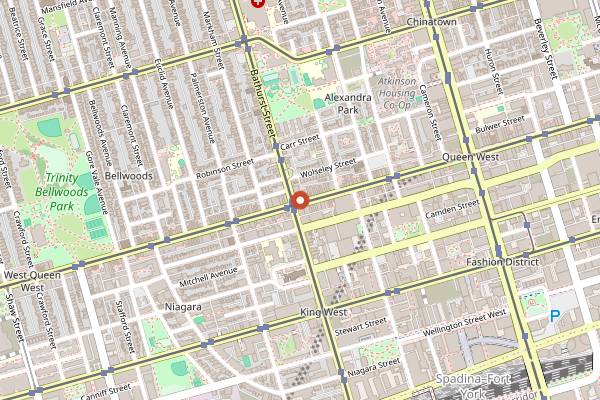 Map showing Smoke's Poutinerie in Toronto