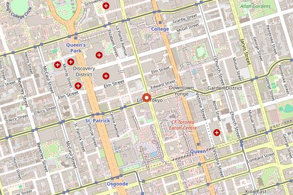Map showing Uncle Tetsu in Toronto