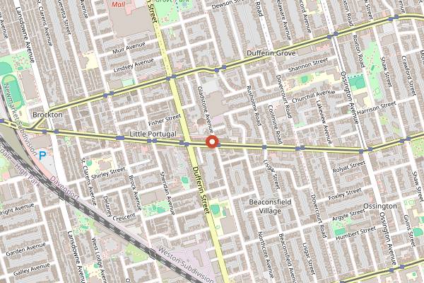 Map showing Midfield Wine Bar in Toronto