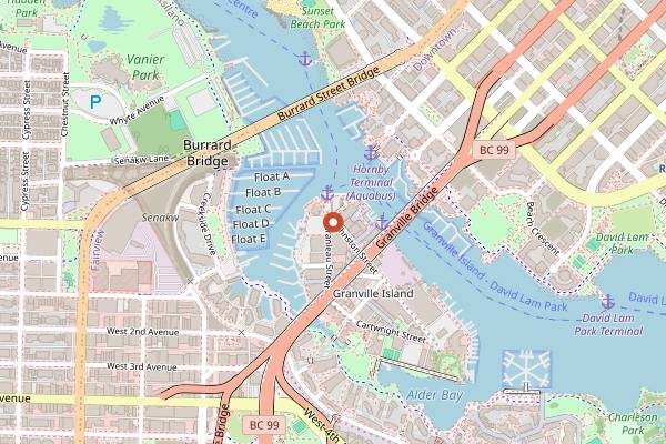 Map showing A Bread Affair in Vancouver