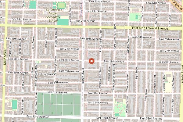 Map showing Anchor Bakery in Vancouver