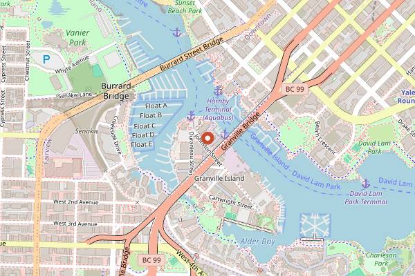 Map showing Laurelle's Fine Foods in Vancouver