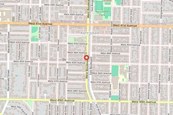 Map showing Michele Cake Shop in Vancouver