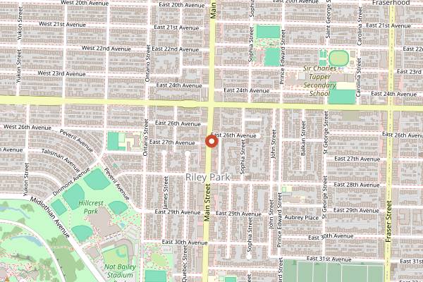 Map showing Trafiq Cafe & Bakery in Vancouver